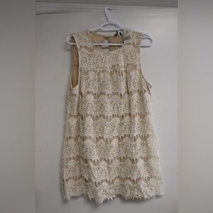 Speechless Scalloped Lace vintage white dress